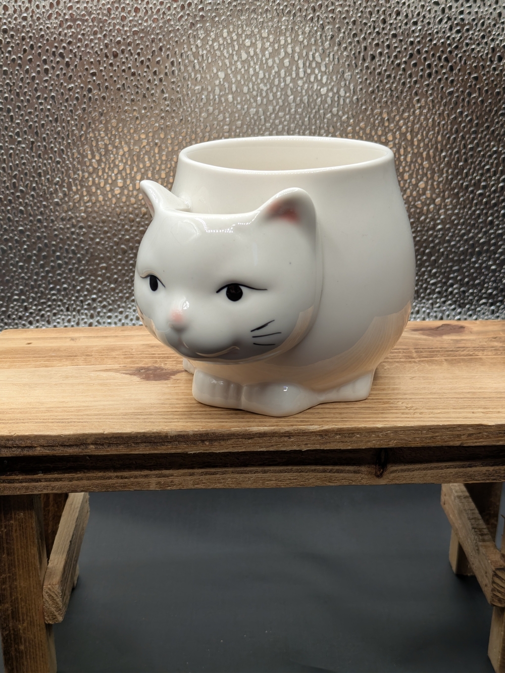White Ceramic Kitty Tea Mug